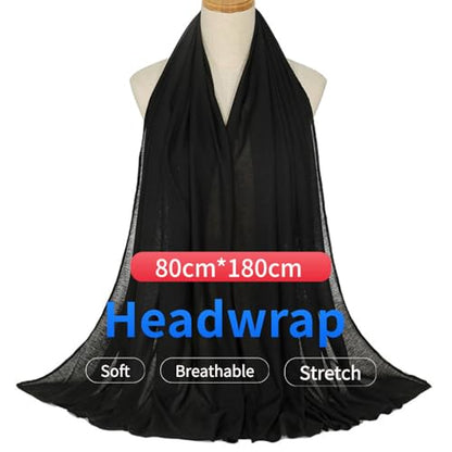 Harewom Head Wraps for Black Women, 71" Long Soft African Turban Hair Scarf - color: 1 Pcs- Black