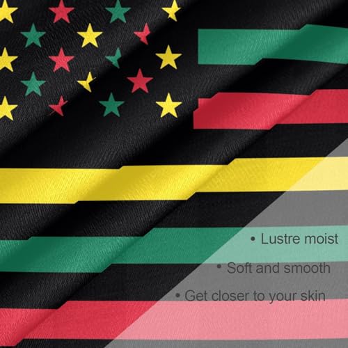 Bandana Square Head Scarf for Women Satin Hair Wrap Fashion Headband 27" - color: African American Flag