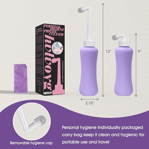 Peri Bottle for Postpartum, Portable Bidet, Perineal Bottle for Postpartum Essential, 17 OZ Upside Down Peri Bottle for Postpartum Recovery, Postpartum Care with Carrying Bag (Purple, L) - size: L