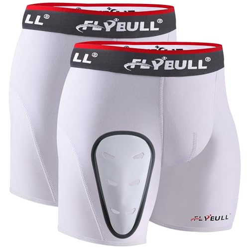 2-Pack Boys Cup Underwear Youth Boxer Briefs with 1 Protective Athletic Cup for Baseball, Football, Lacrosse - color: White 3, size: X-Large