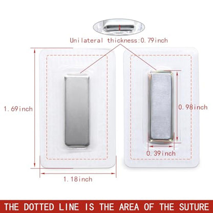 SEMINI Hidden Sew Magnetic Snap Invisible Hidden Sew in PVC Hidden Purse Closure for Fastener Handbag Cloth Clasp DIY Craft Sewing Tools (25x10mm) - size: 25x10mm,Rectangular