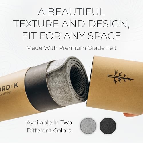 Nordik Felt Desk Mat - Large Felt Desk Pad - Marle (35 x 17 inches) | Premium Desk Matt for Desktop, Full Desk Keyboard Mouse Pad, High Quality Felt and Non-Slip Rubber Liner for Home and Office - color: Marle