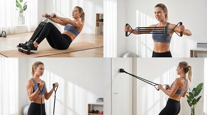 Pedal Resistance Band with Handle, 2026 Upgrade Multifunction Pedal Resistance Band, Elastic Pull Rope for Abs, Legs, Glutes, Arms, Waist - color: Black, size: 25-50 lb