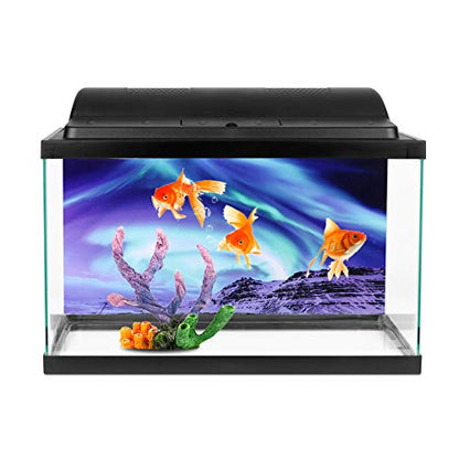 Aquarium Background Sticker, Fish Tank Decorative Sticker, Lifelike Landscape PVC Poster with High Transparency, Non - Adhesive for Freshwater Saltwater (91 * 50cm) - size: 91*50cm