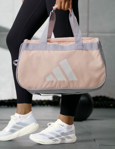 adidas Power Gym Bag – Lightweight Small Duffel, Blush Pink/White/Halo Silver Grey, OSFA - color: Blush Pink/White/Halo Silver Grey