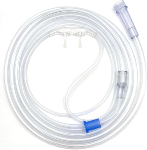 ResOne 25Ft Soft Adult Oxygen Nasal Cannula 1-Pack - Curved Prongs, Crush-Resistant Tubing - Nasal Tubes, Oxygen Concentrator Supplies - Soft Curved Nose Piece, Standard Size, Standard Flow 6 LPM - color: Clear, size: 25Ft_1Pk