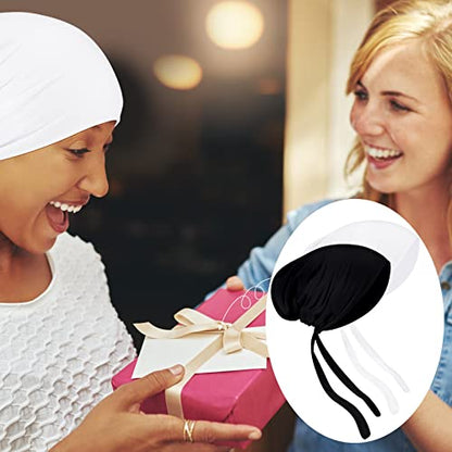 Unittype 2 Pieces Women Hijab Undercap Under Scarf Hat Hijab Cap Islamic Muslim Bonnet Cap Inner Beanies Hat Underscarf Turban Caps with Ties Back