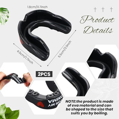 Yaomiao 2 Pcs Mouth Guards Christian Teeth Guards Sport Game Guard & Case Religious MouthGuard Soccer Football Basketball Baseball Wrestling Lacrosse Rugby Boxing Taekwondo - size: Adult, style: Black & Mom