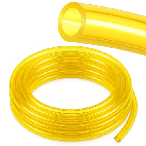 Pangda 15ft Clear Vinyl Tubing 3/8" ID x 1/2" Od Clear PVC Hose Flexible Soft Tubing Lightweight Vinyl Tubings Yellow Large Water Pipe for Air Oil Water Transfer Aquarium Irrigation Fuel and Lubricant - size: 15 ft