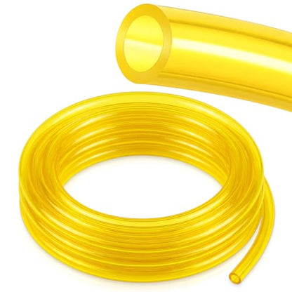 Pangda 15ft Clear Vinyl Tubing 3/8" ID x 1/2" Od Clear PVC Hose Flexible Soft Tubing Lightweight Vinyl Tubings Yellow Large Water Pipe for Air Oil Water Transfer Aquarium Irrigation Fuel and Lubricant - size: 15 ft
