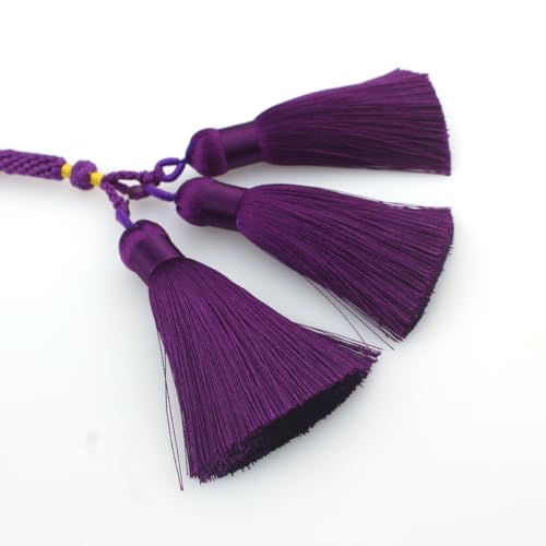 Muslims Islamic Dhikr 99 Tasbeeh Tasbih Prayer Beads, Purple Jade Stone Beads with Tassel