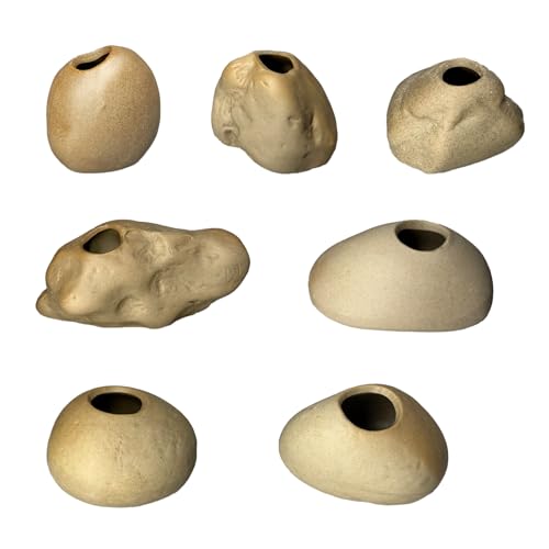 7 Pcs Ceramic Aquarium Plant Pots, Fish Tank Plant Holder Cups | Ceramic Planters For Aquarium Plants, Fish Tank Decoration, Live Plant Cultivation And Aquatic Landscaping