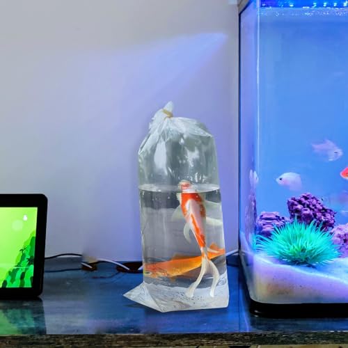 FRCOLOR 50pcs Live Fish Packaging Bags 30x60cm 12mil Thick Plastic Transport Bags for Aquarium Fish Shipping and Shrimp Seedling Protection