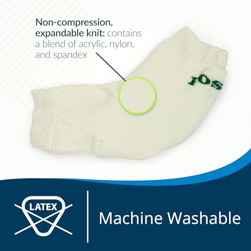 TIDI 6224L Posey Heel and Elbow Protectors with Foam Pads ― Large ― White ― One Pair of Heel and Elbow Protectors for Protection Against Abrasions ― Home Healthcare ― Medical Supplies - size: Large
