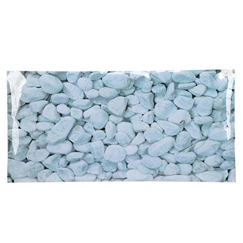 HEEPDD Aquarium Background PVC Self Adhesive Wallpaper 61 x 30 cm White Pebbles Pattern for Freshwater Tanks Instant Setup No Mess Installation Enhancement - size: 61*30CM