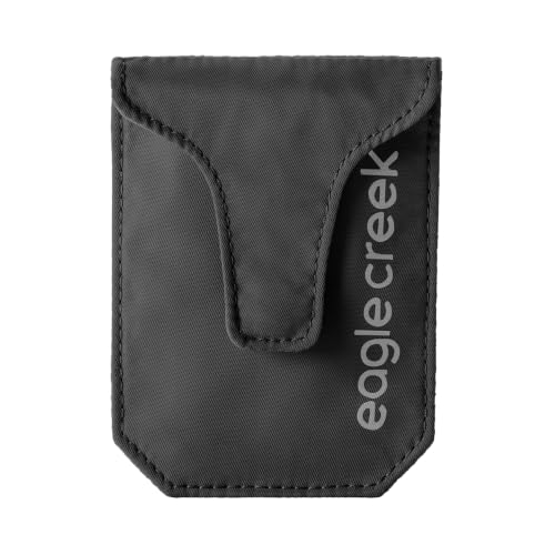 Eagle Creek Undercover RFID Hidden Pocket – Travel Security Pouch with RFID Blocking – Lightweight, Wear Under Clothing – Zippered Passport & Card Holder – Adjustable Strap – Black - color: 010 Black
