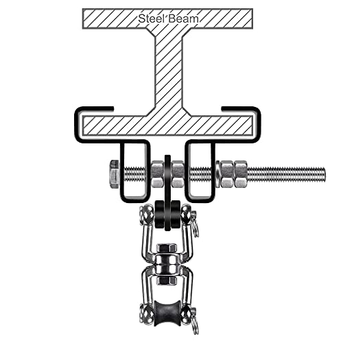 SELEWARE Boxing Punching Bag Hanger, Heavy Bag Hanger Bracket for Heavy Bag Boxing Muay Thai Training Hardware - color: I Beam Clamp with Open Swivel