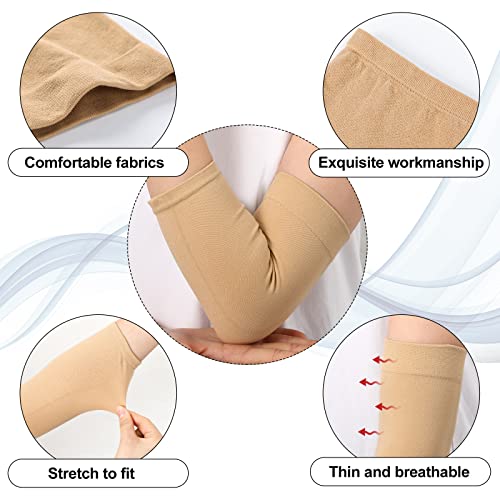 Vicenpal 2 Pairs Tattoo Cover up Sleeve Forearm Arm Sleeves for Women Men Compression Tattoo Upper Arm Cover(Nude) - color: Nude