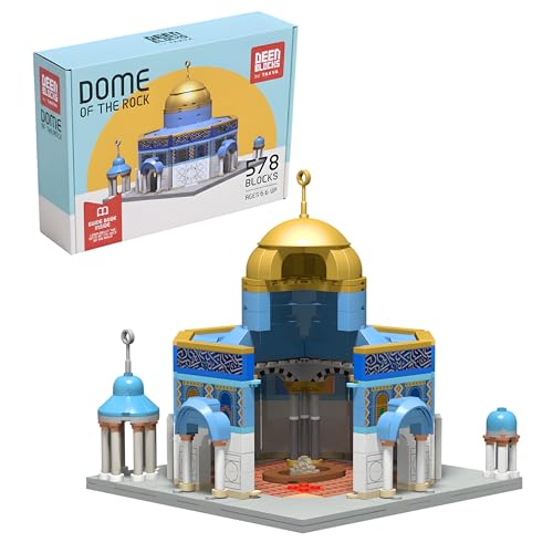 TAKVA DEENBLOCKS Dome of the Rock Building Muslim Blocks, Al Aqsa, Masjid, Ramadan Gift, Toy, Hajj Gift, Islamic Educational Game for Adults/Families/Kids/Children