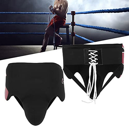 Groin Protector for Boxing, Muay Thai, Kickboxing and MMA Sparring, Taekwondo Fighting Abdominal Protector for Men - size: red