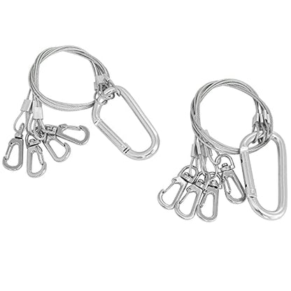Rope Hanger 2pcs 304 Stainless Steel Basket Plant Hanger Holder Light Hanging Wire Rope for Light-Emitting Diode Grow Light, Aquarium Lighting Tank Lamp, Indoor and Outdoor Plant 34cm