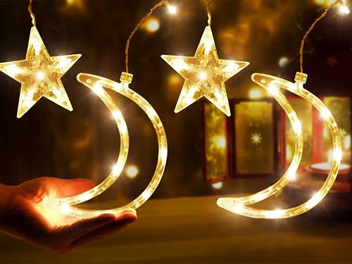 OLEEK Ramadan Lights Decorations - Ramadan Decorations for Home 2026 - Ramadan Decoration Lights - Ramadan Gifts for Kids - Ramadan Decor - Ramadan String Lights زينه رمضان - Ramadan led Lights - style: moon