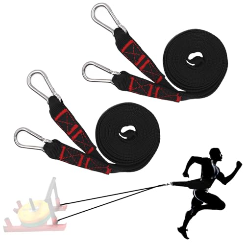 2 Pcs 9.8FT Sled Harness Pulling Straps, Sled Tire Harness Attachment for Football Running Sprinting Resistance Speed Agility Training