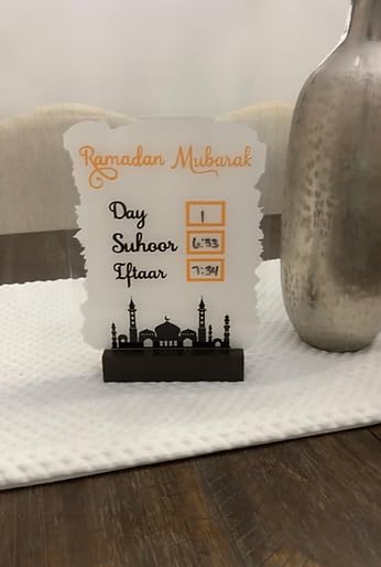 Ramadan Day and Time Sign - Ramadan Festival Hanging Lighted Decorations for Home Decor Eid Al-Fitr Ramzan Calendar Signage New Year Muslim Decorative Gifting
