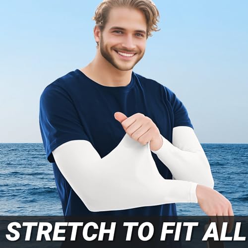 PFFY UV Protection Cooling Arm Sleeves for Men and Women UPF 50 Sun Sleeve - color: 2 Pairs - Light Purple