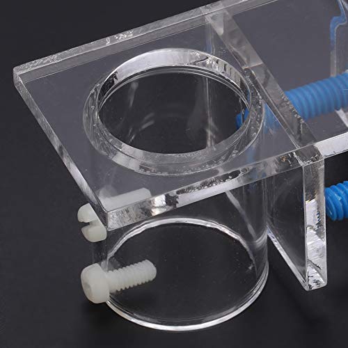 2 PCS Acrylic Aquarium Pipe Clip Clamp Holder, Transparent Acrylic Water Tube Soft Pipe Fixture for Fish Tank Aquarium Holding Doing Pump Soft Hose (Single Hole) - size: Single Hole