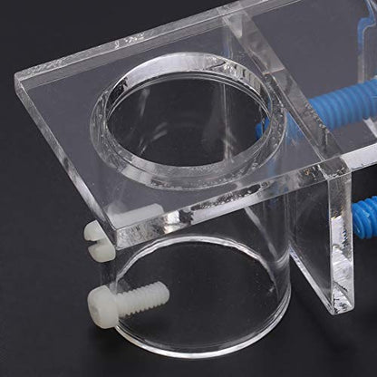 2 PCS Acrylic Aquarium Pipe Clip Clamp Holder, Transparent Acrylic Water Tube Soft Pipe Fixture for Fish Tank Aquarium Holding Doing Pump Soft Hose (Single Hole) - size: Single Hole