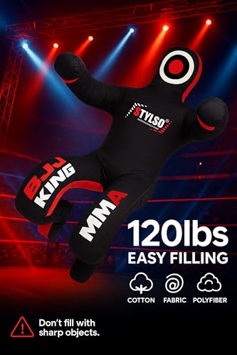 Grappling Dummy for Adults, Unfilled Wrestling Dummy, Hanging Jiu Jitsu Dummy for BJJ, MMA, Judo, Karate, Martial Arts - color: Black Sit, 6ft / 72 inches