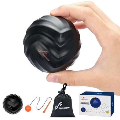 Sportneer Massage Lacrosse Ball with String, Deep Tissue Massager for Back Myofascial Release, Shoulder Trigger Point Therapy & Foot Plantar Fasciitis, Full Body Relaxation, Greasy Black - color: Greasy Black
