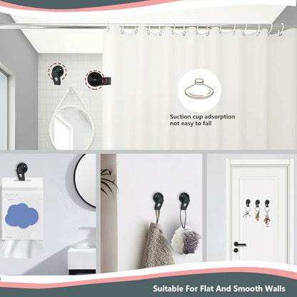 8Pcs Suction Cup Clips, Shower Curtain Clips Windproof Splash Guard, Strong Suction Cups Hooks for Glass Window Fish Tank Aquarium Plant Holder Advertising Home Office (Black) - color: Black