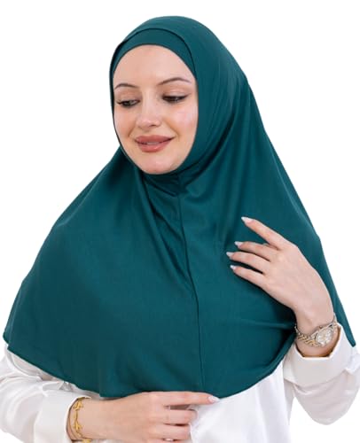 Prien Instant Hijab For Women, Muslim Long Scarf, Undercap Turban Set, Turkish Islamic Clothing, Prayer Clothes For Abaya - color: Emerald