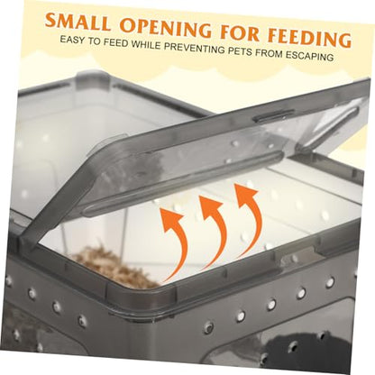 Plastic Reptile Breeding Box Feeding Container Ventilated Terrarium for Turtles Snakes Geckos and Insects Pet Supply for Comfortable Habitat