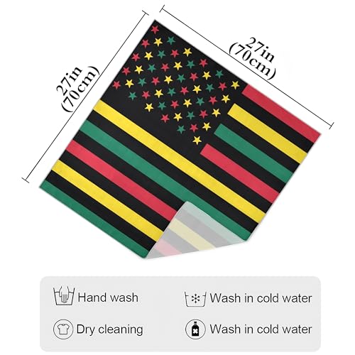 Bandana Square Head Scarf for Women Satin Hair Wrap Fashion Headband 27" - color: African American Flag