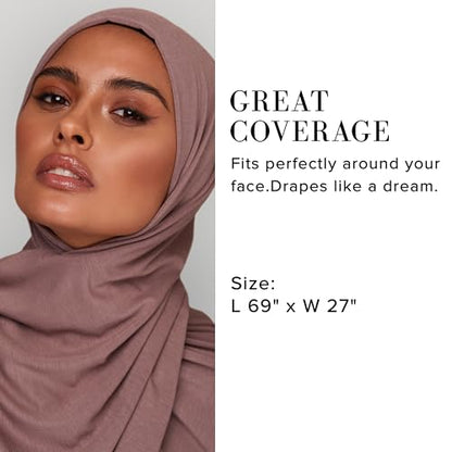 VOILE CHIC 여성용 프리미엄 저지 히잡 스카프 - 이슬람 헤드 스카프 랩 히잡 - color: 스핑크스, size: Regular