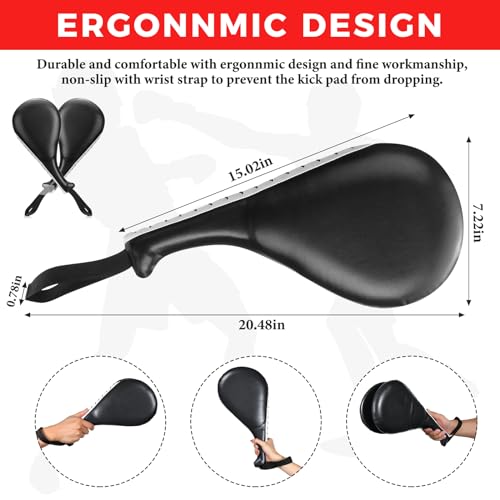 Simgoing 4 Pcs Boxing Pads Taekwondo Kick Pads Set Curved Focus Punching Mitts Martial Arts Kicking Targets Sparring Mat for Kids Men Women