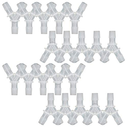 1/2" Polypropylene Y-Shaped 3-Way Barbed Hose Fitting, 20 Pcs | Y-shaped design splits one inlet into two angled outlets for air hoses and water pipes; supports routing and repair projects - style: 20pcs, 1/2" O.D.
