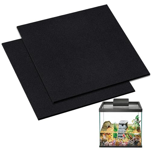Aquarium Leveling Mat 2PCS/Set Neoprene Non-Slip Shockproof Fish Tank Pad Waterproof Textured Surface for Uneven Surfaces Durable Fish Tank Mat with Easy-Cut Edges (No Glue, 11.8 x 11.8 Inch) - size: 11.8 x 11.8 Inch, style: No Glue