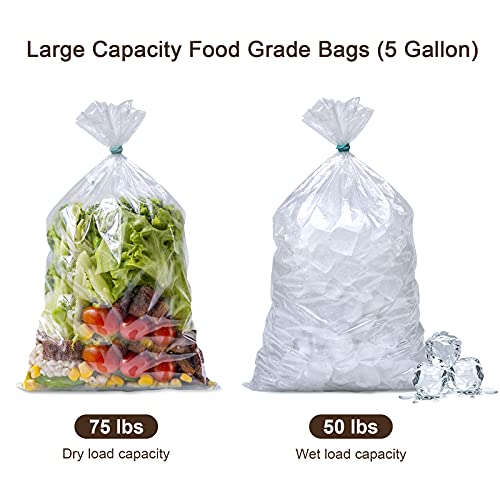 5 Gallon Bucket Liner Bags for Marinating and Brining, Food Grade, BPA Free, Extra Heavy Duty Leak Proof, Great for Food Storage, Ice Bucket, 4Mil, Pack of 12