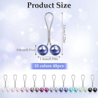 36Pcs Hijab Pins Clips, Multicolor Headscarf Pearl Pins, U Shape Safety Clips for Hijab Scarf Lady Muslim Shawl Clips Scarf Brooches Pin Jewelry Boutonniere Wedding Dress Accessories
