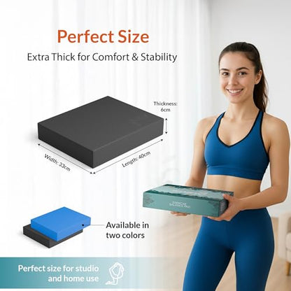 Gurus Balance Pad – High-Density Foam Balance Pad Physical Therapy for Stability & Strength, Exercise Foam Pad for Balancing, Non-Slip Lightweight Trainer for Home Gym & Rehab (Blue) - color: Black