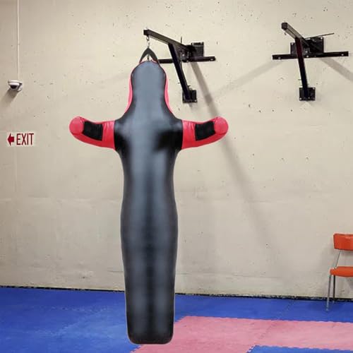 Unfilled Wrestling Dummy Bag for Training and Practice Sessions, PU Leather Grappling Dummy for MMA Boxing Martial Arts, 6 Size Options 47-67 inch
