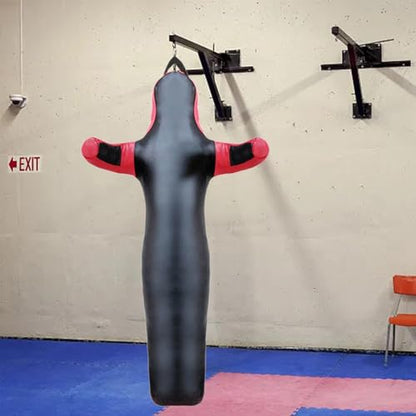 Unfilled Wrestling Dummy Bag for Training and Practice Sessions, PU Leather Grappling Dummy for MMA Boxing Martial Arts, 6 Size Options 47-67 inch