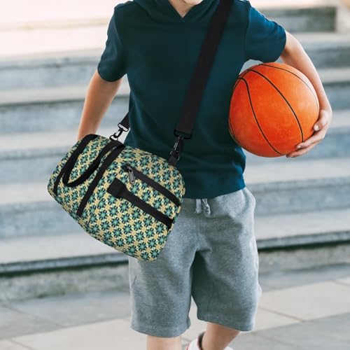 Islamic Ethnic Theme Sport Duffel Bag with Shoes Compartment Overnight Weekender Travel Bag Tote Gym Luggage Organizer Duffel Bags for Women Men