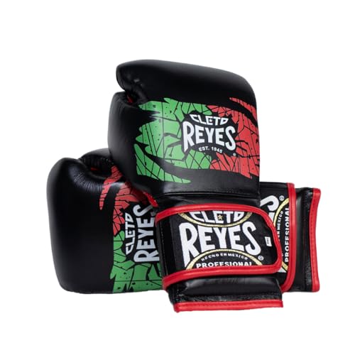 CLETO REYES Training Boxing Gloves with Hook and Loop Closure for Sparring and Heavy Punching Bags, Men and Women, MMA, Kickboxing, Muay Thai - color: Mexican Black, size: 12oz.