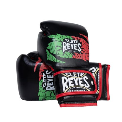 CLETO REYES Training Boxing Gloves with Hook and Loop Closure for Sparring and Heavy Punching Bags, Men and Women, MMA, Kickboxing, Muay Thai - color: Mexican Black, size: 12oz.