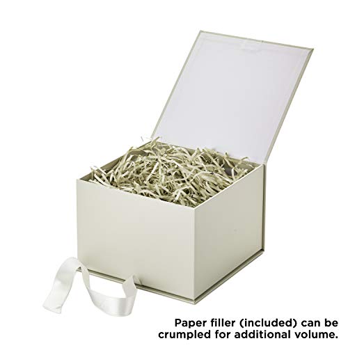 Hallmark Medium Gift Box with Lid and Shredded Paper Fill (Grey White 7 inch Box) for Weddings,Bridal Showers,Graduations,Birthdays,Bridesmaids Gifts,All Occasion,(Pack of 12) - color: White, size: Pack of 12